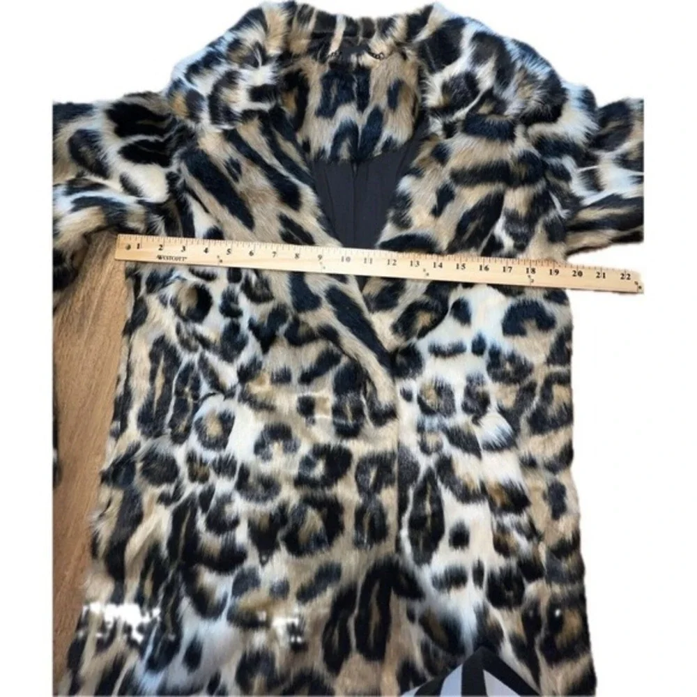 New! Rachel‎ Roy faux fur Animal leopard print reversible coat jacket small - Picture 11 of 13